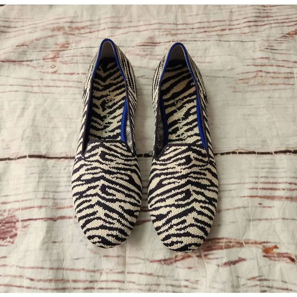 Rothy's Retired Flat Zebra Loafer‎ Size 5.5